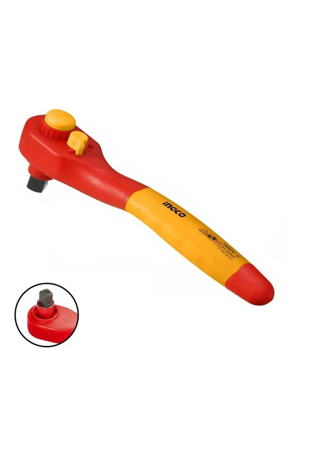 Llave Chicharra Industrial Aislada Vde 36t 1/2 Ingco Amarillo-4