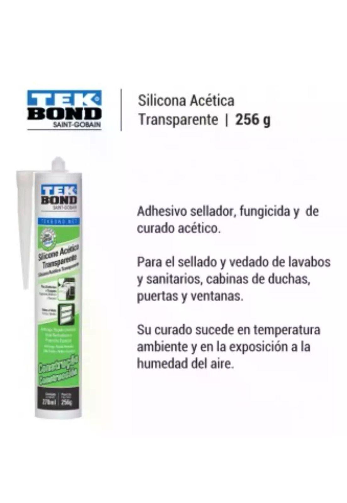 Silicona Acetica Construccion Tekbond 270 Ml Incoloro Transparente-2