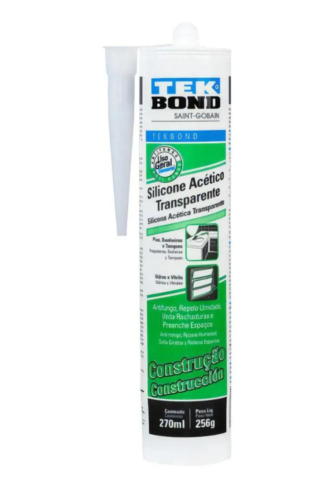 Silicona Acetica Construccion Tekbond 270 Ml Incoloro Transparente-5