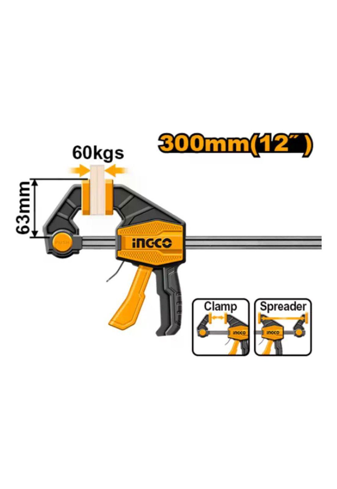 Prensa Sargento Rapida Industrial Ingco 63x300 Mm Hqbc01602-1