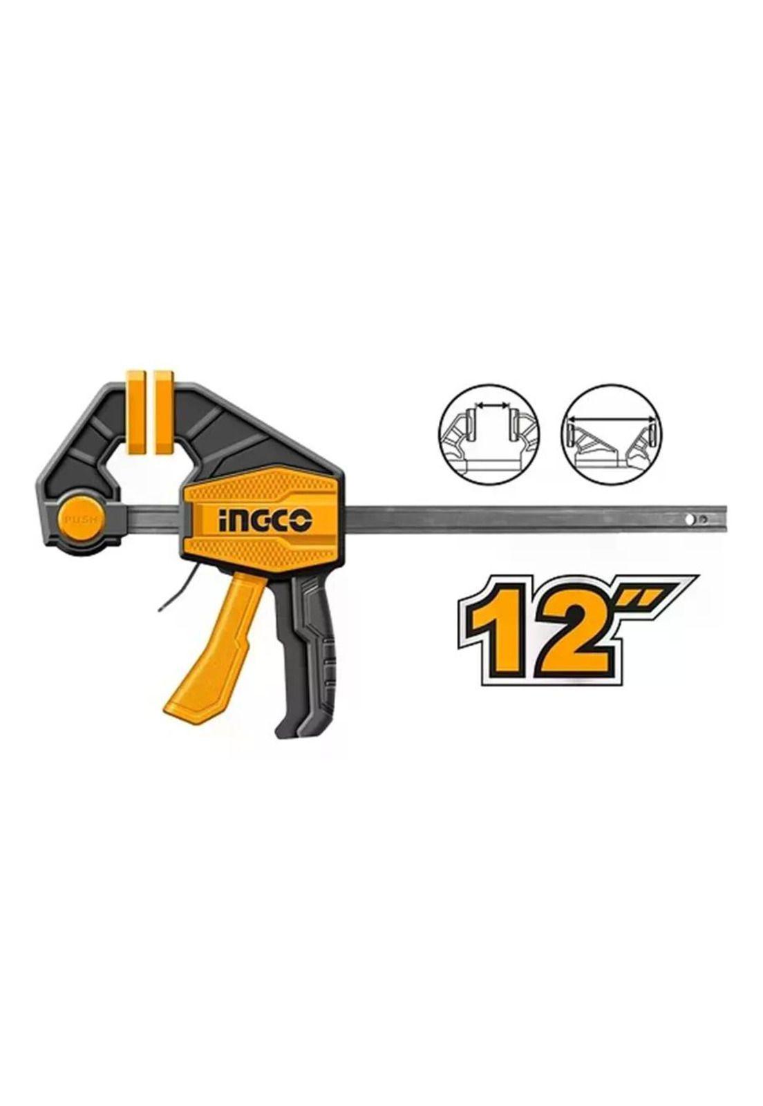 Prensa Sargento Rapida Industrial Ingco 63x300 Mm Hqbc01602-6