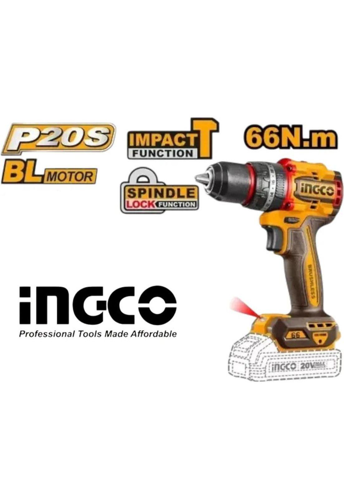 Kit Combo Ingco 20v Taladro Percutor 66nm + Llave De Impacto-4