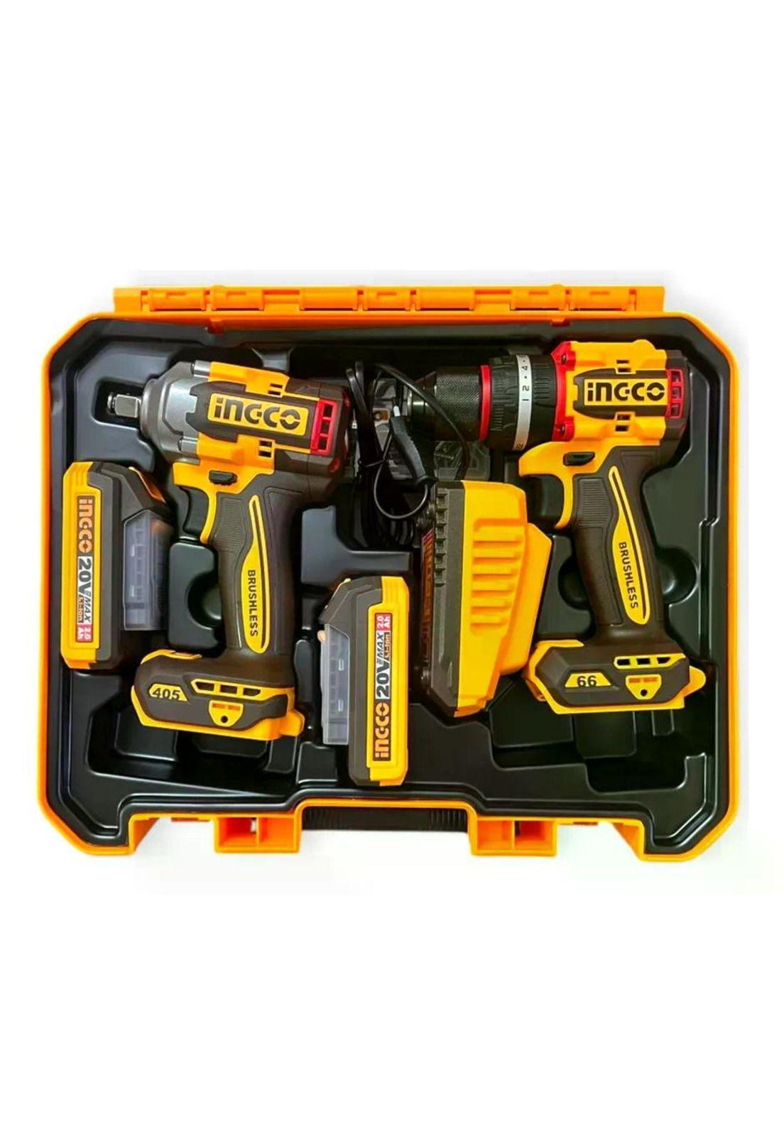 Kit Combo Ingco 20v Taladro Percutor 66nm + Llave De Impacto-7