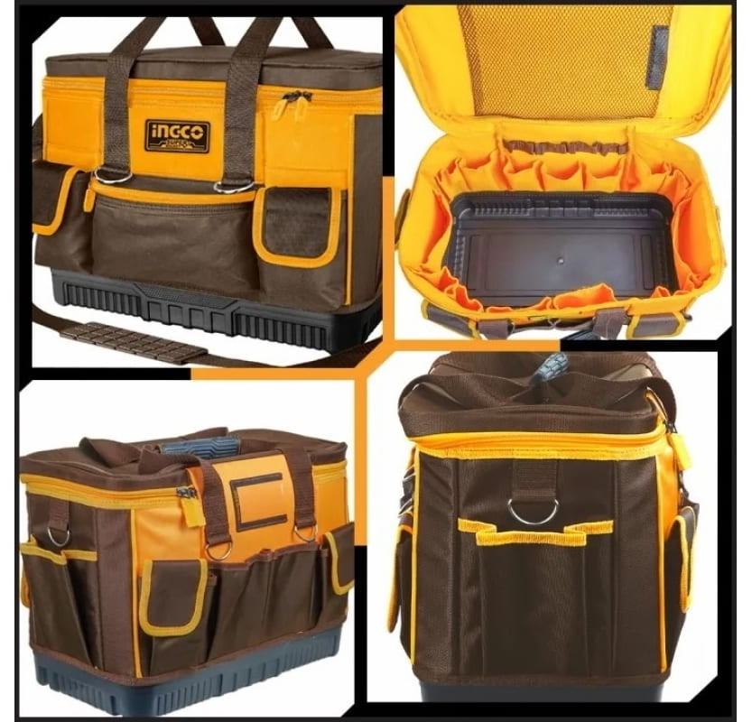Bolso Porta Herramientas 16 Pulgadas 25 Bolsil  Ingco Htbg10-5