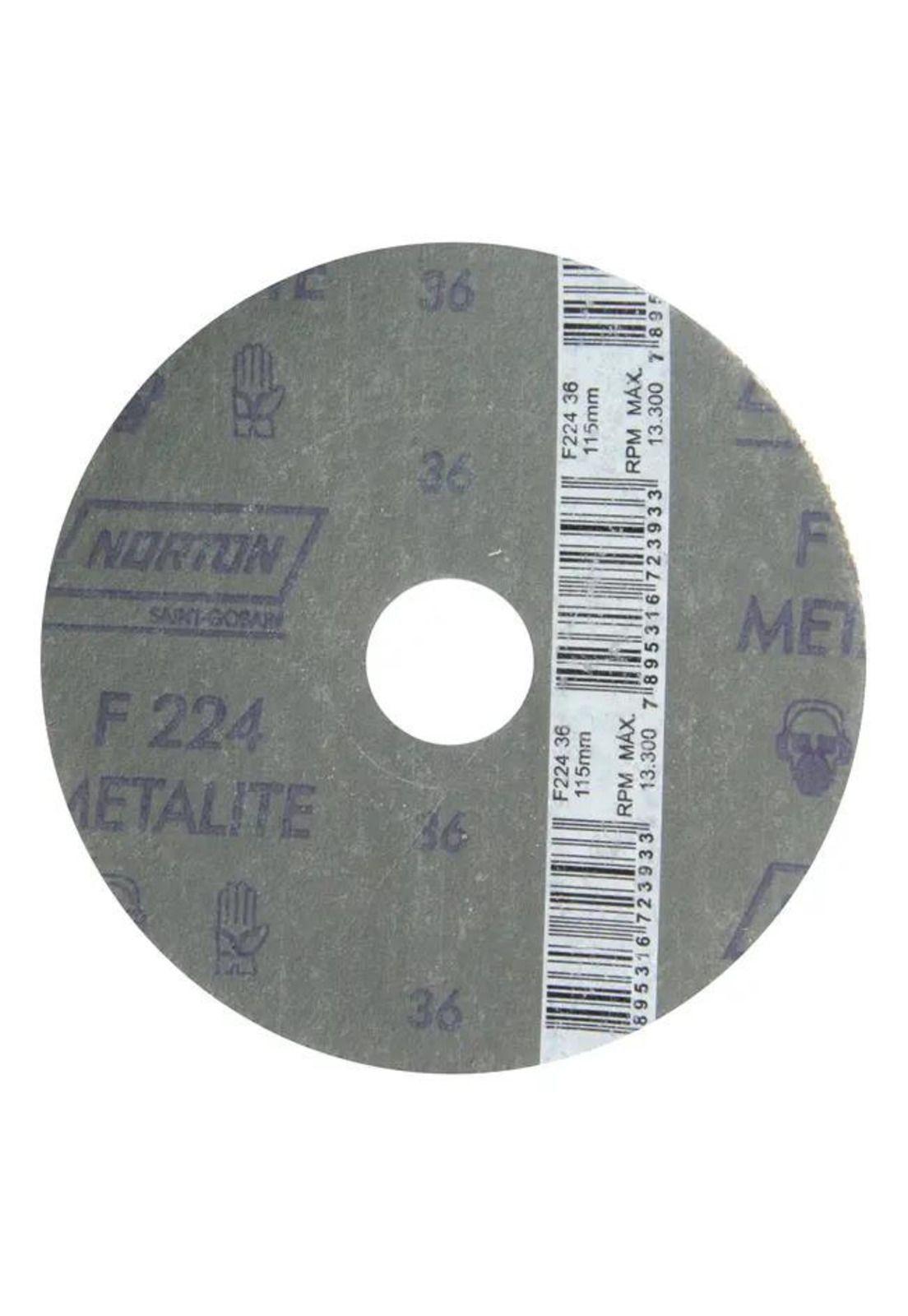 Disco Fibra Desbaste Abrasivo Norton F227 G80 115x22mm 4 1/2 Marrón Oscuro-2