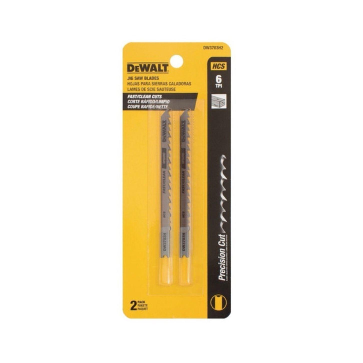 Set 2 Hojas Sierra Caladora Dewalt 6tpi Corte Limpi Dw3703h2-2