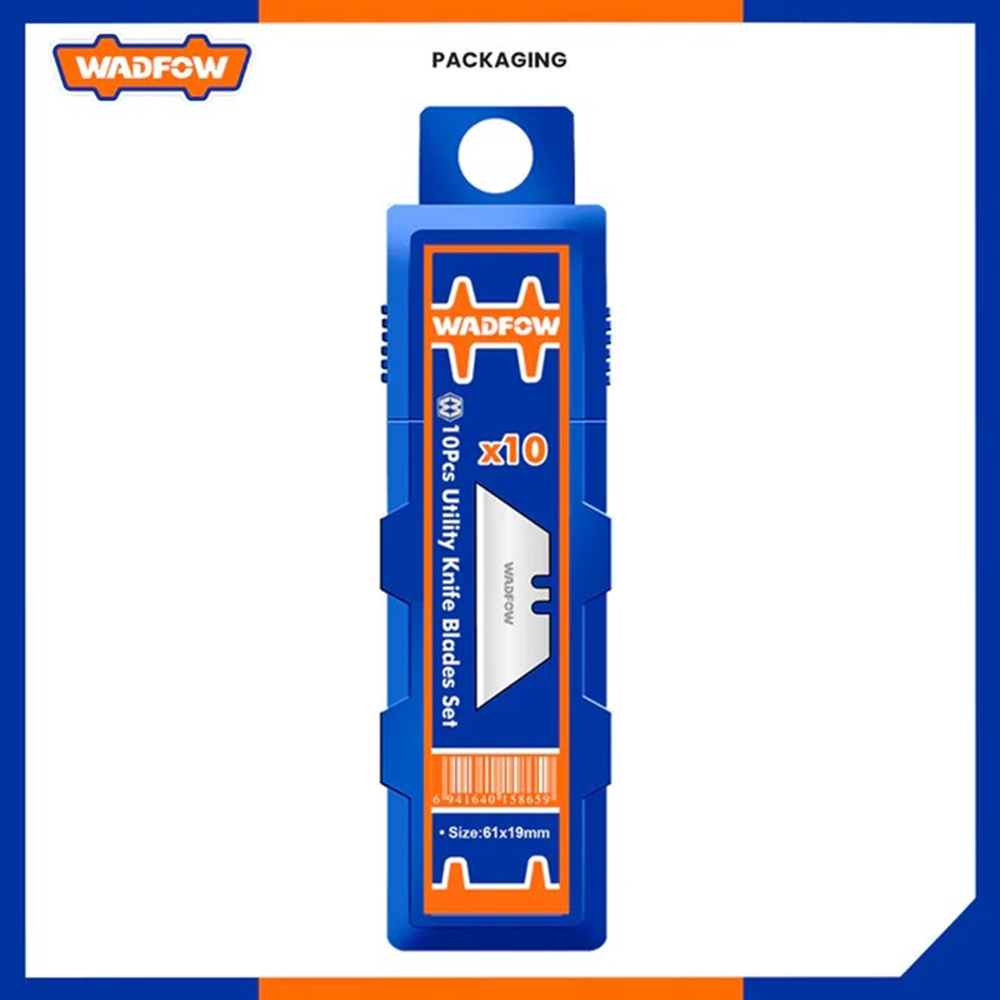 Set Pack 10 Und Repuesto Cuchillo Cartonero Wadfow 61x19 Mm-6