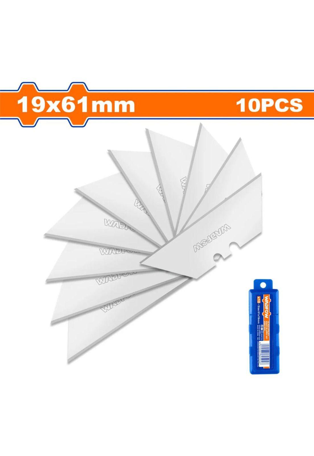 Set Pack 10 Und Repuesto Cuchillo Cartonero Wadfow 61x19 Mm-5