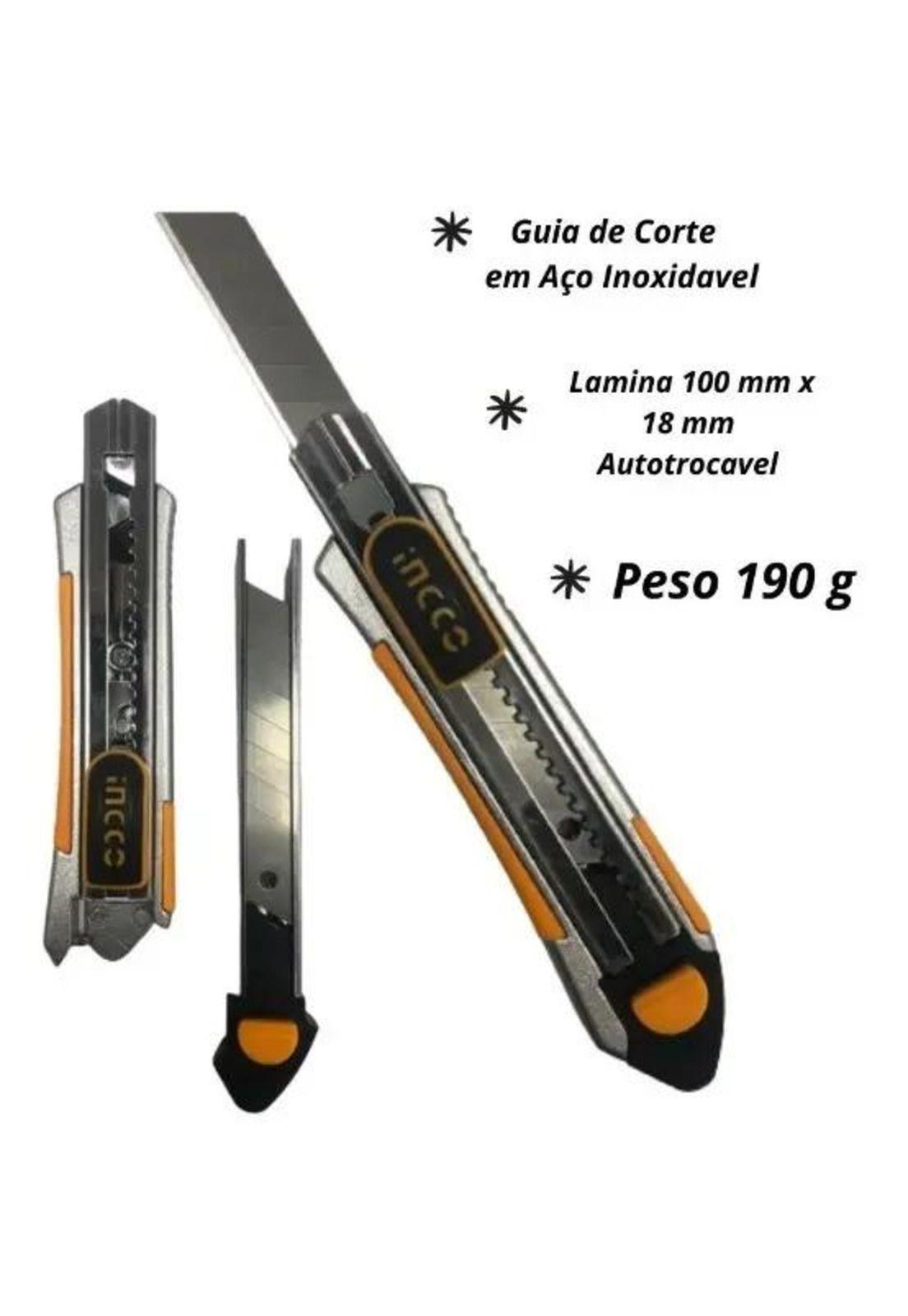 Corta Carton Cuchillo Cartonero 18mm X 100mm Ingco Hkns1808-3