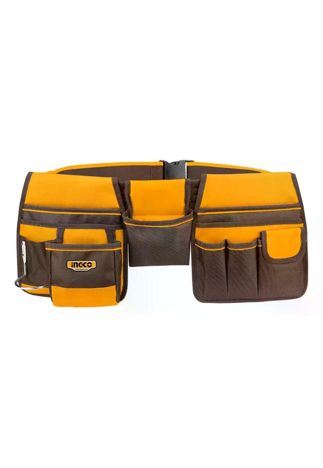 Cinturon Porta Herramientas 10 Bolsillos 10kg Ajustable Amarillo-4