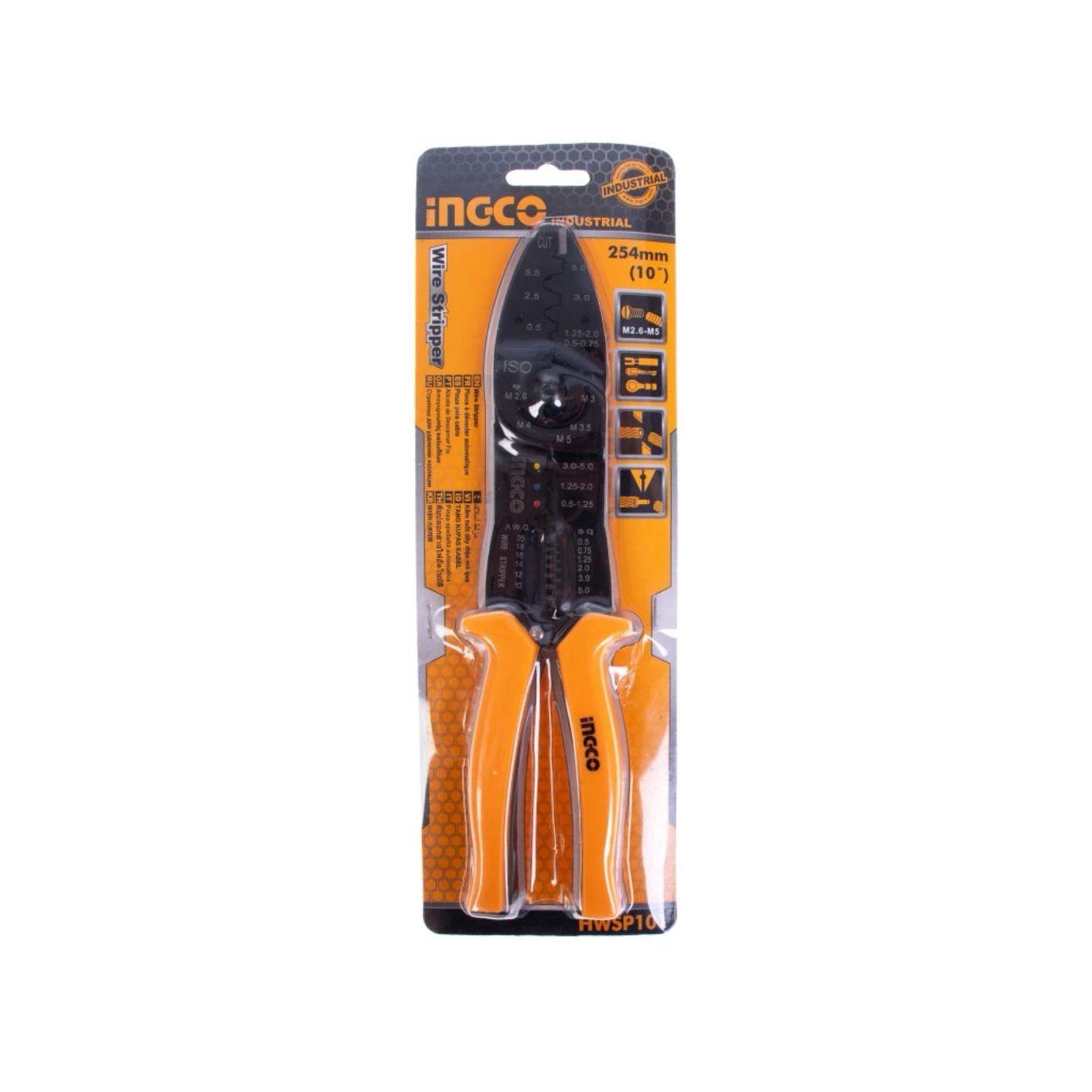 Alicate Terminales Pelacables Industrial Ingco 254mm Hwsp101-7