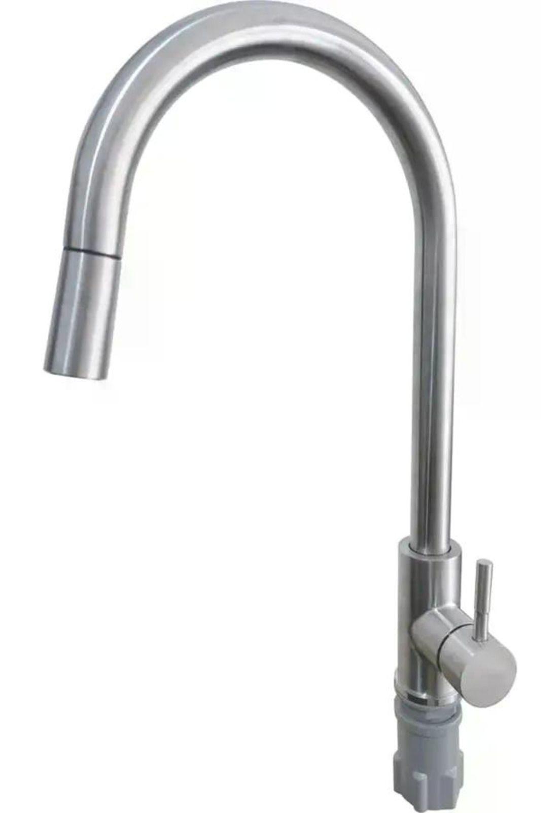 Llave Monomando Lavaplato Vertical Modern Taumm Extraíble In Plateado Brillante-2