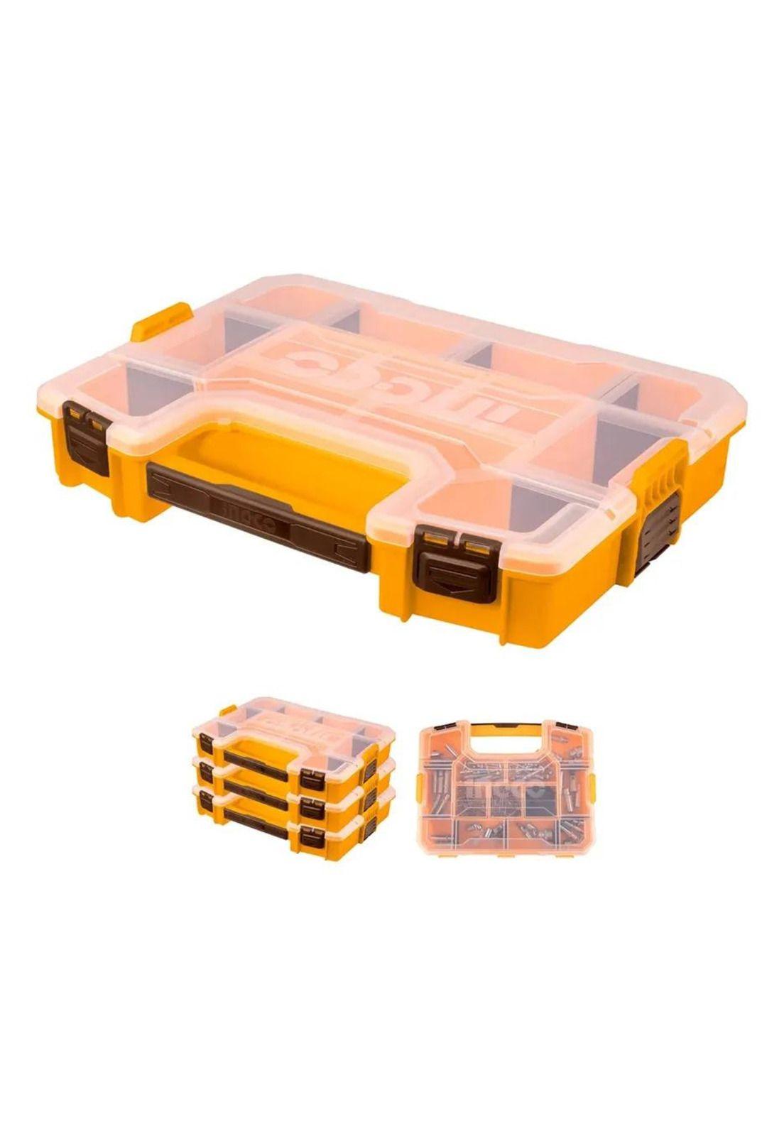 Organizador De Plástico Ingco Con Divisiones De 15 Pbx1511 Naranja-0