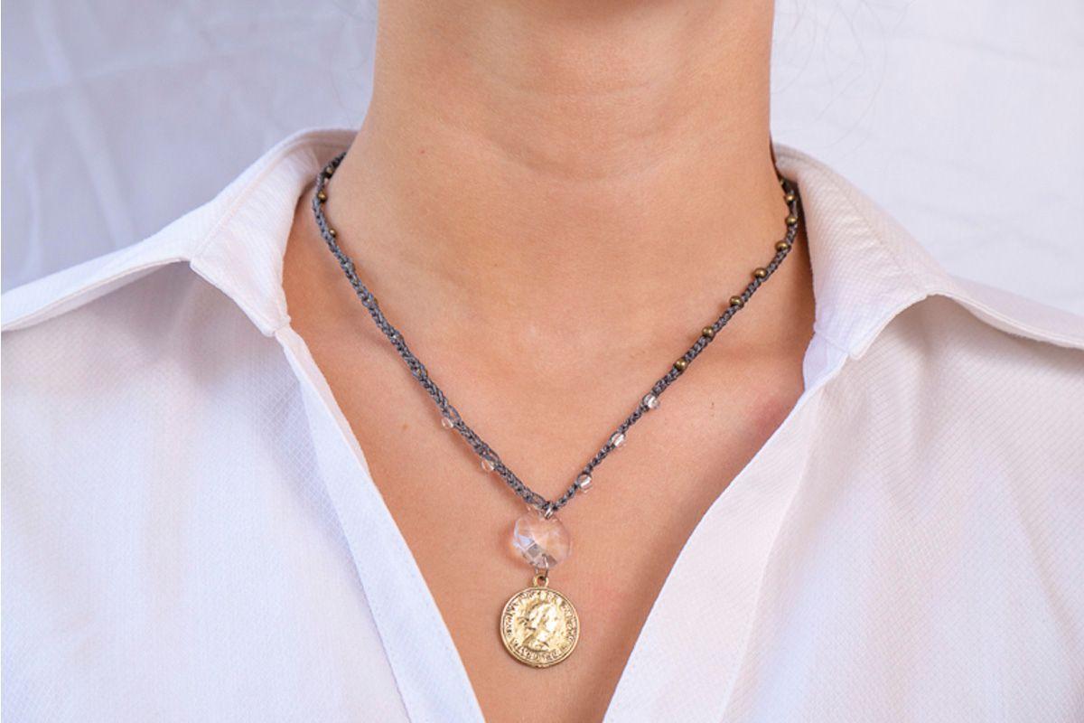 Collar Moneda Cristal-1