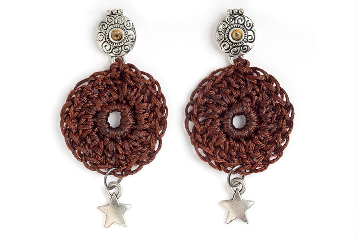 Aros tejidos Estrella Boho-0