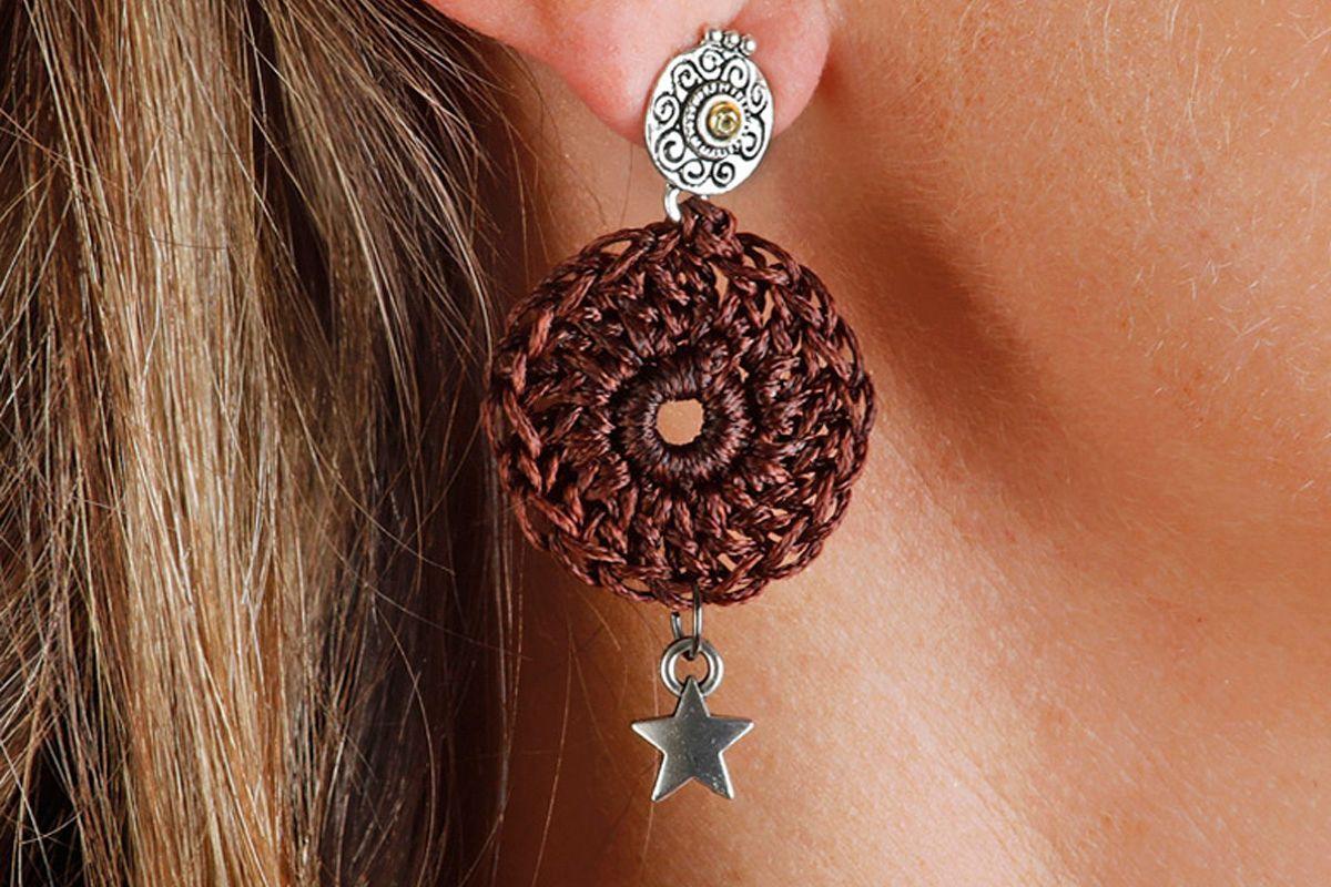 Aros tejidos Estrella Boho-1