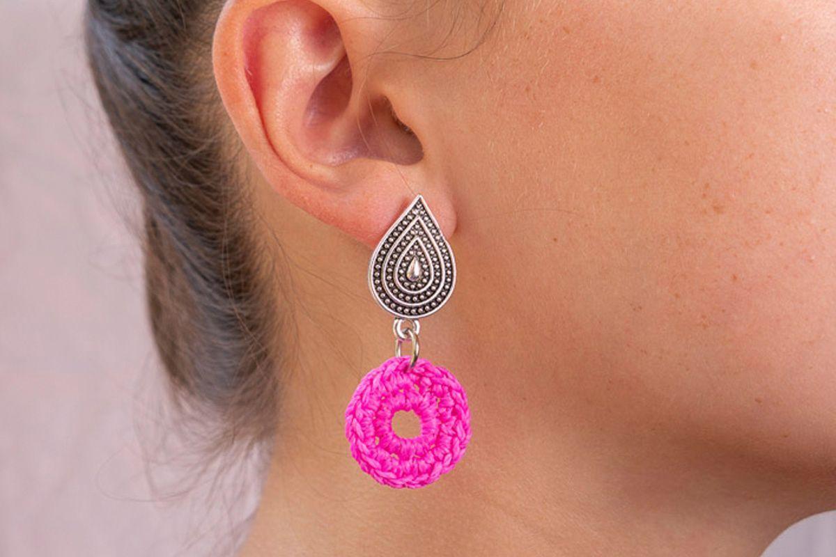 Aros tejidos Fucsia Bali-1