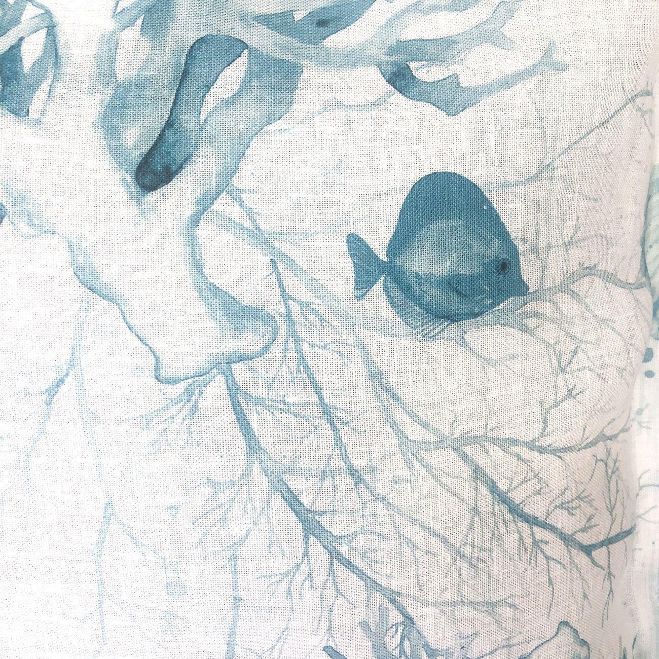 Mantel Lino Pintado Océano-1