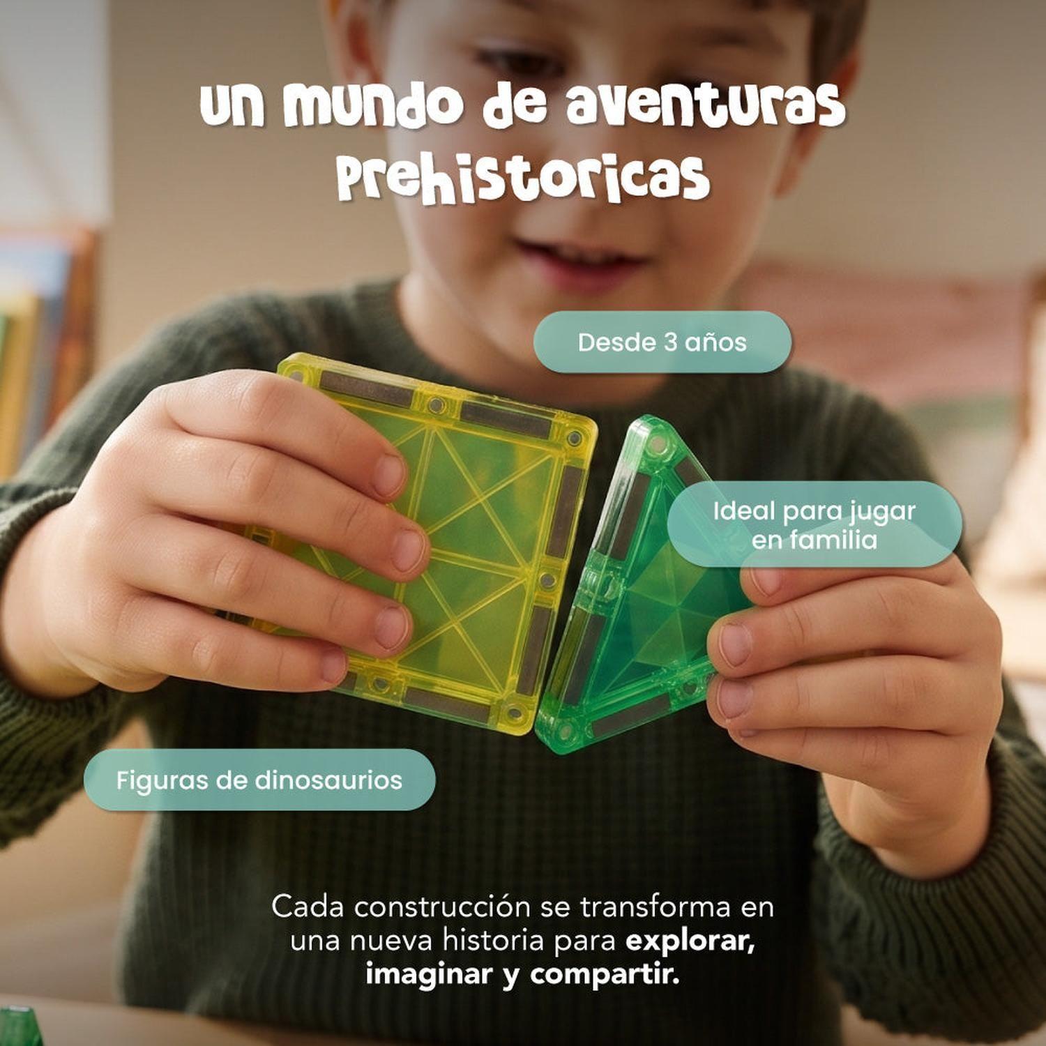 Bloques Magnéticos Dinosaurios 142 Piezas con Acuarelas-6