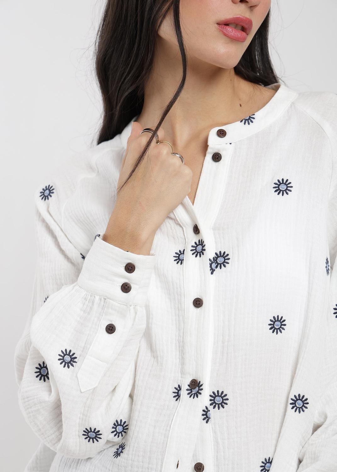 Blusa Manga Larga Mao Bordada Mujer-2