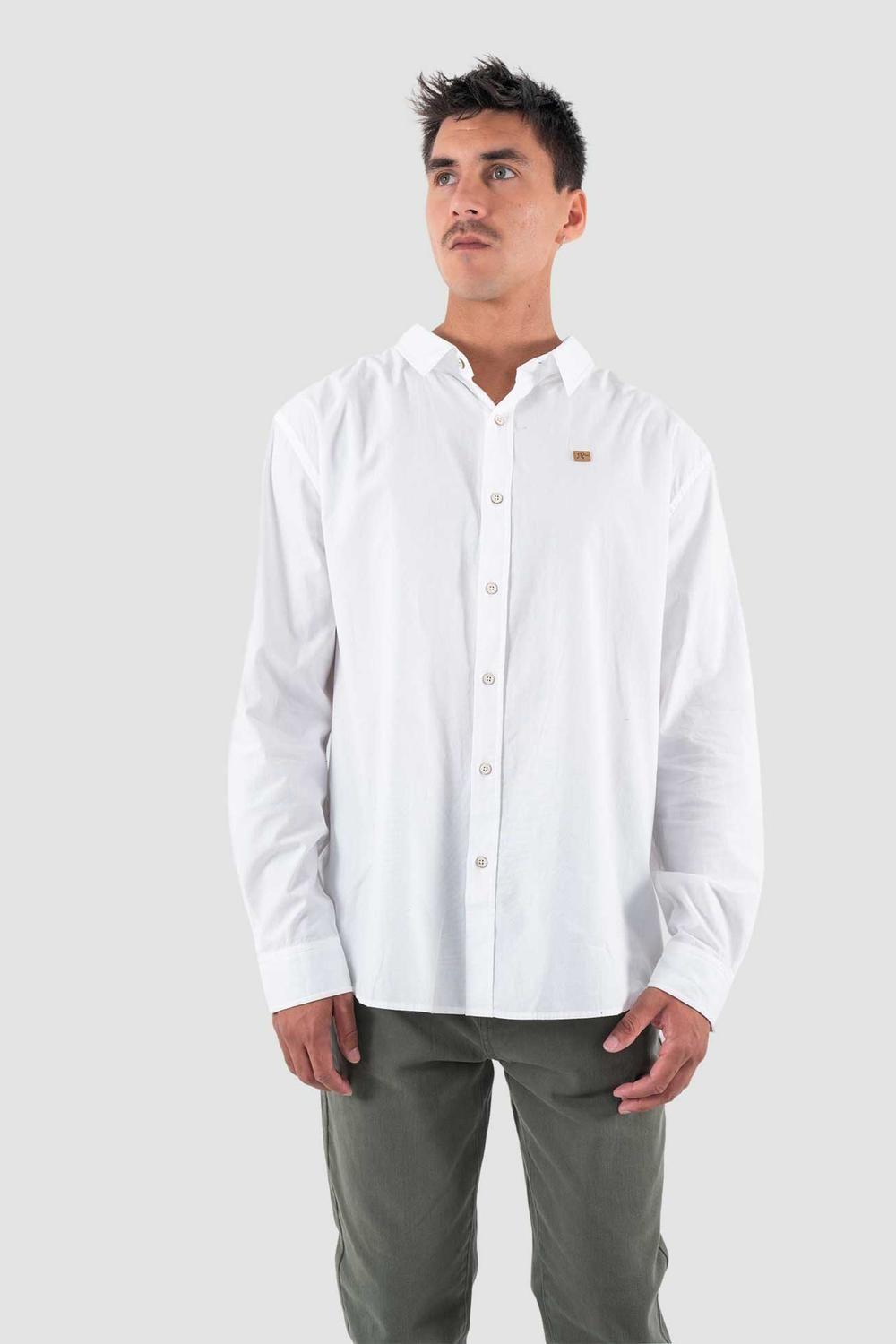 Camisa Manga Larga Algodón - Crema-0