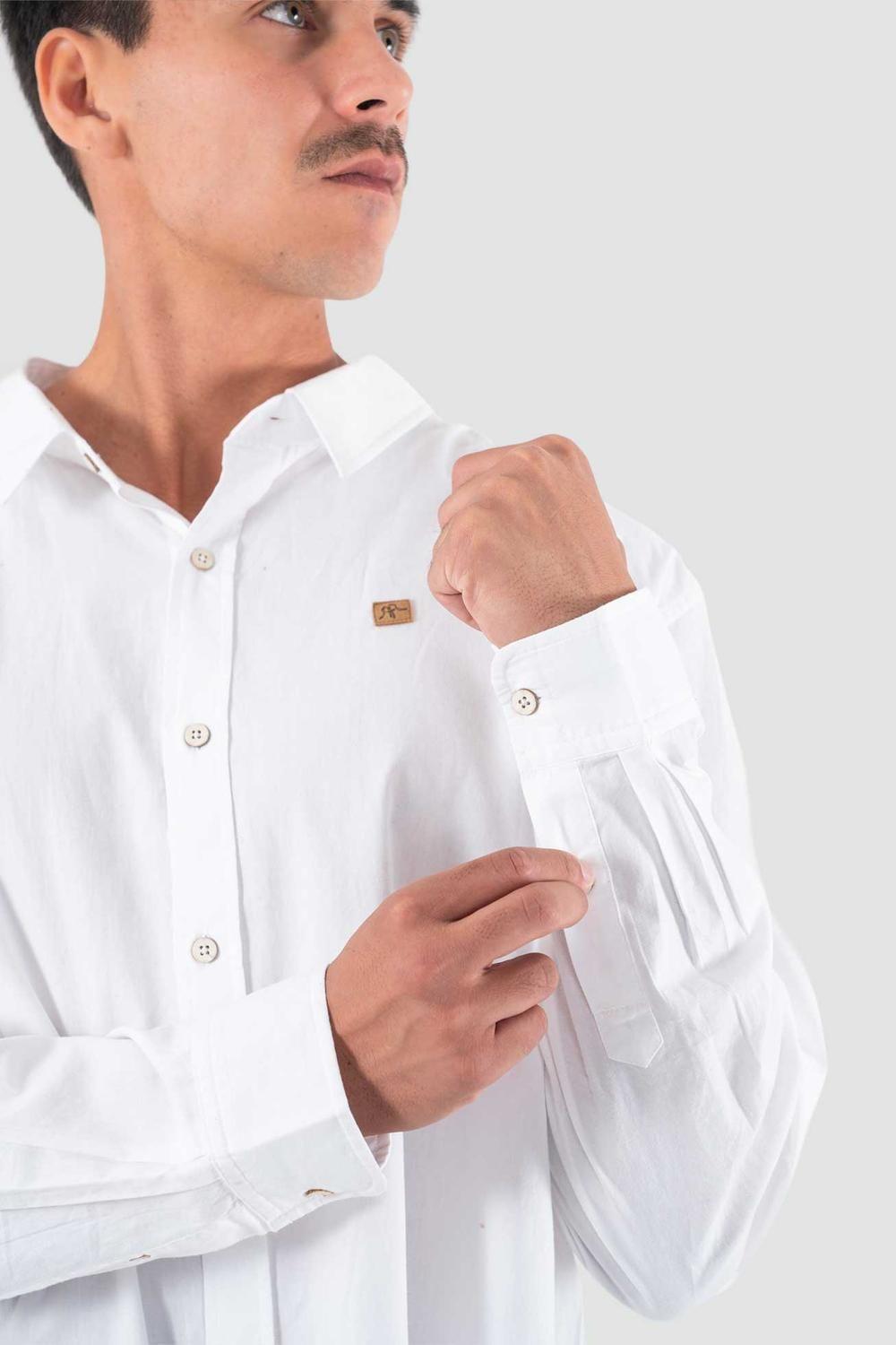 Camisa Manga Larga Algodón - Crema-2