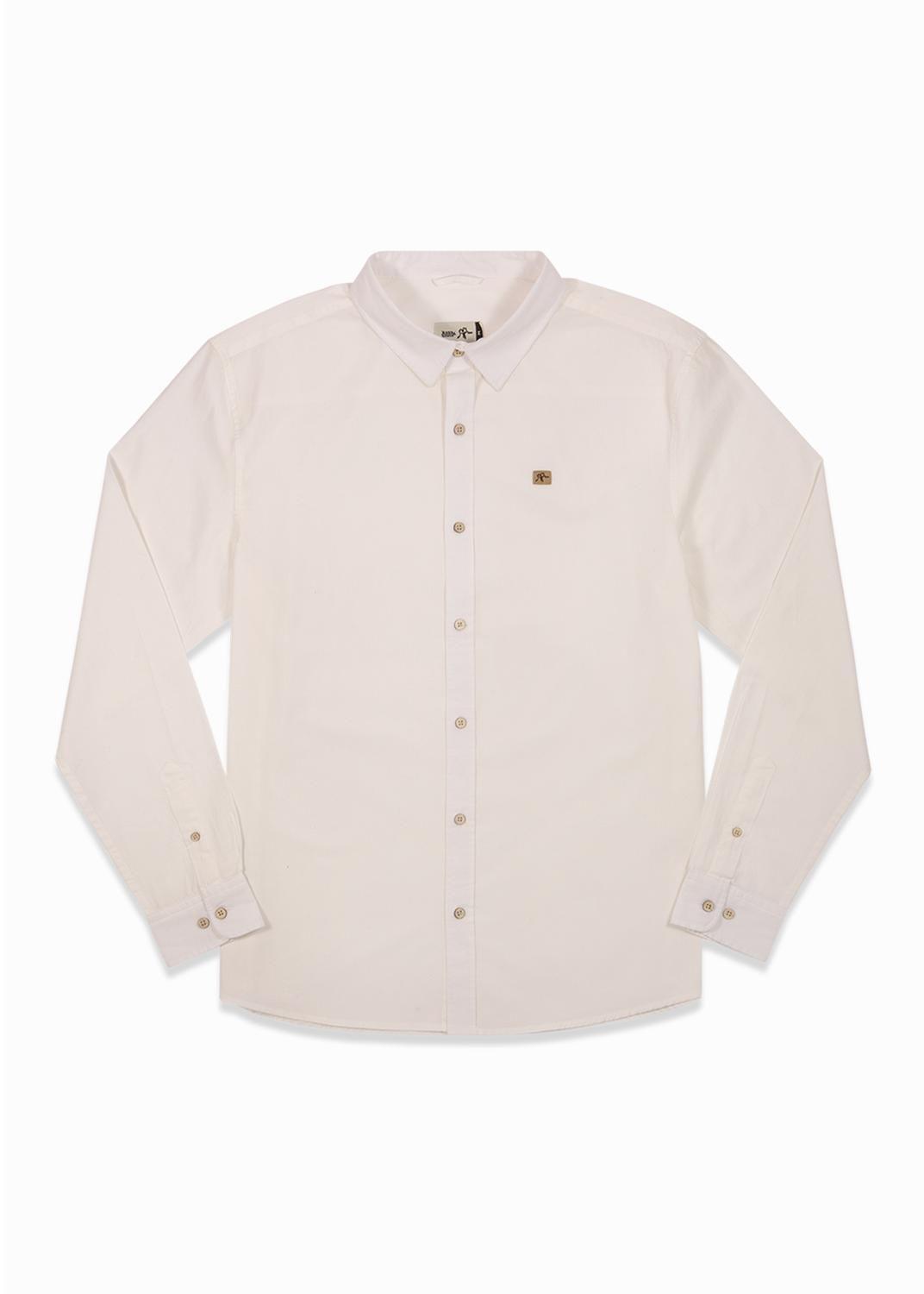 Camisa Manga Larga Algodón - Crema-3
