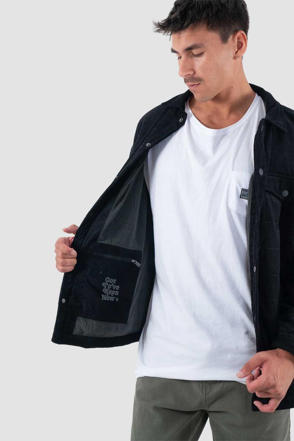 Chaqueta Hombre Insulada Yuka Corduroy Negra-2