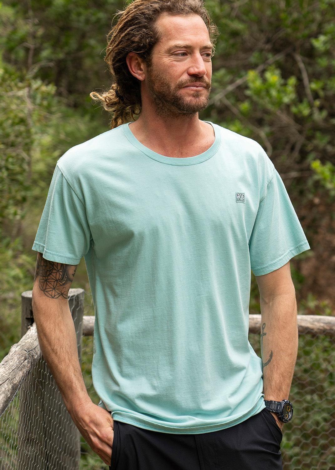 Polera Hombre Orgánica Daily Turquoise-4