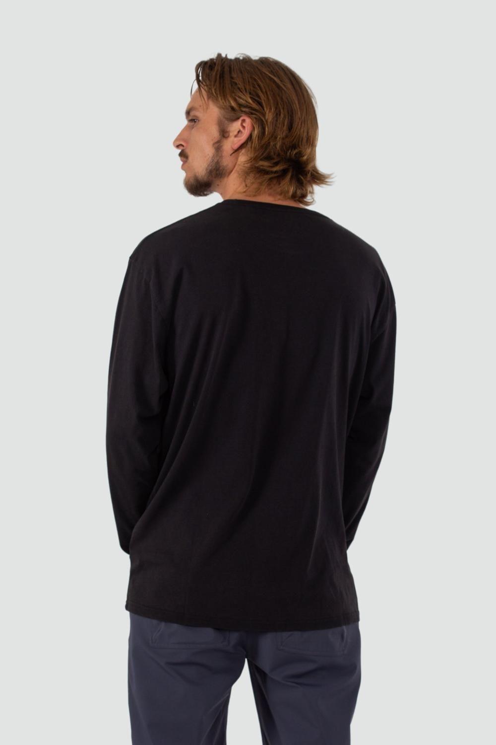 Polera Hombre Manga Larga Daily Negra-1