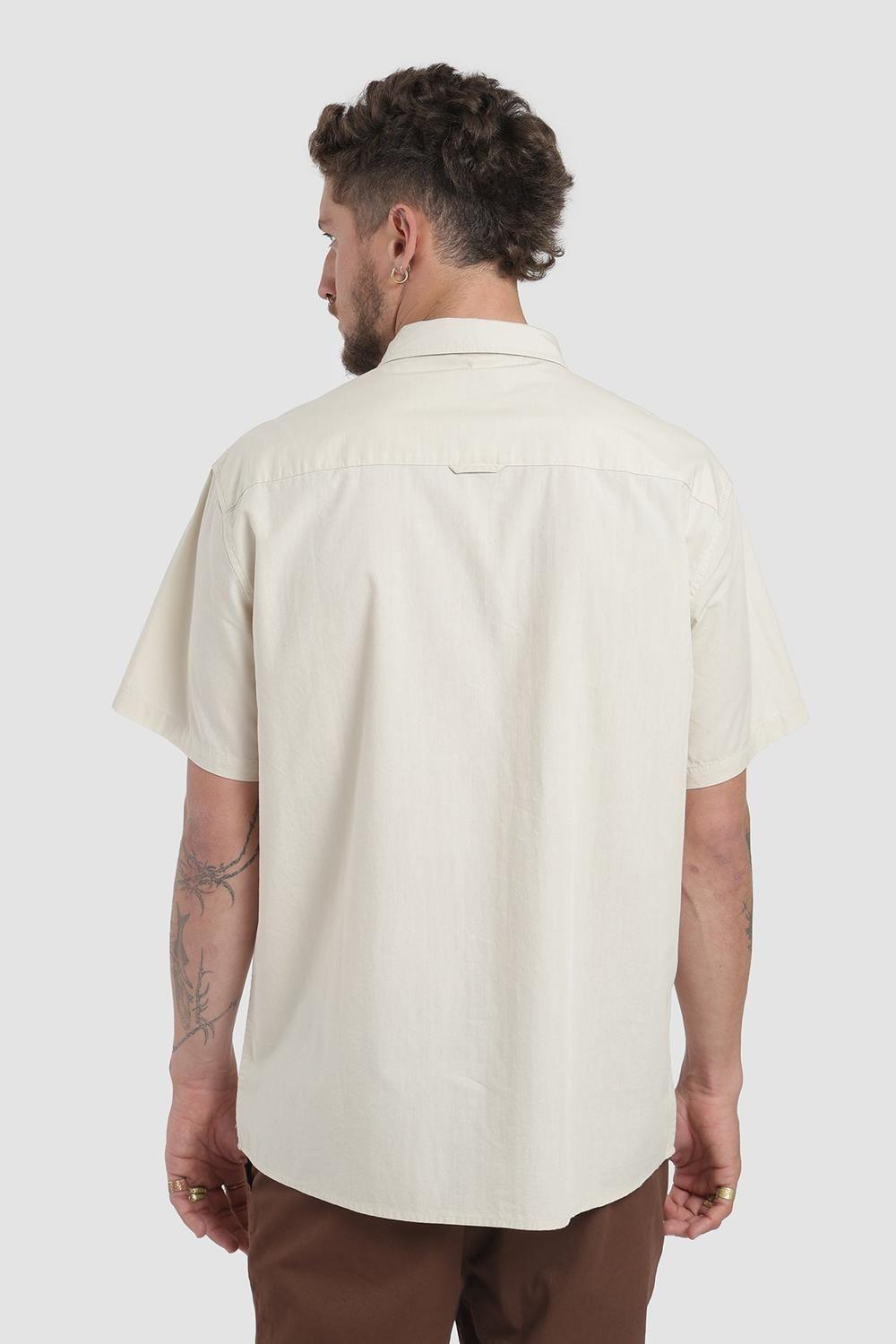 Camisa Manga Corta Algodón Hombre - Arena-2