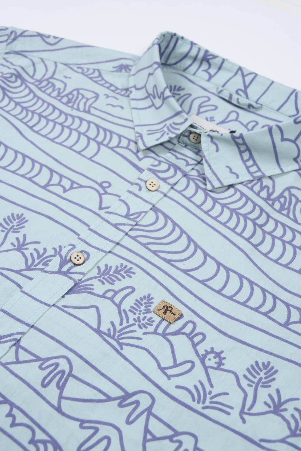 Camisa Cotton Line Teal-4