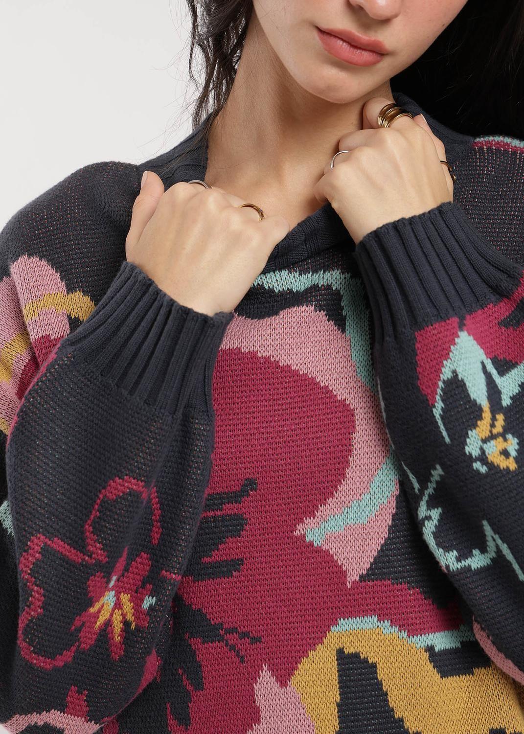 Chaleco Tejido Cuello Redondo Jacquard Mujer-3