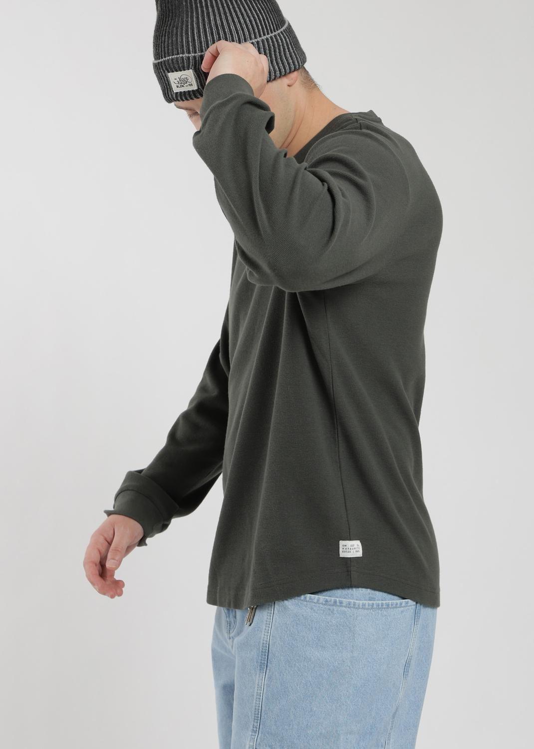 Polera Manga Larga Algodón Waffle Hombre-2