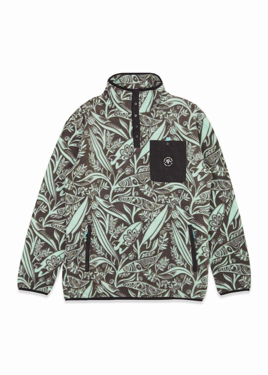 Polar Hombre Half Zip Leaf Pool Teal-2