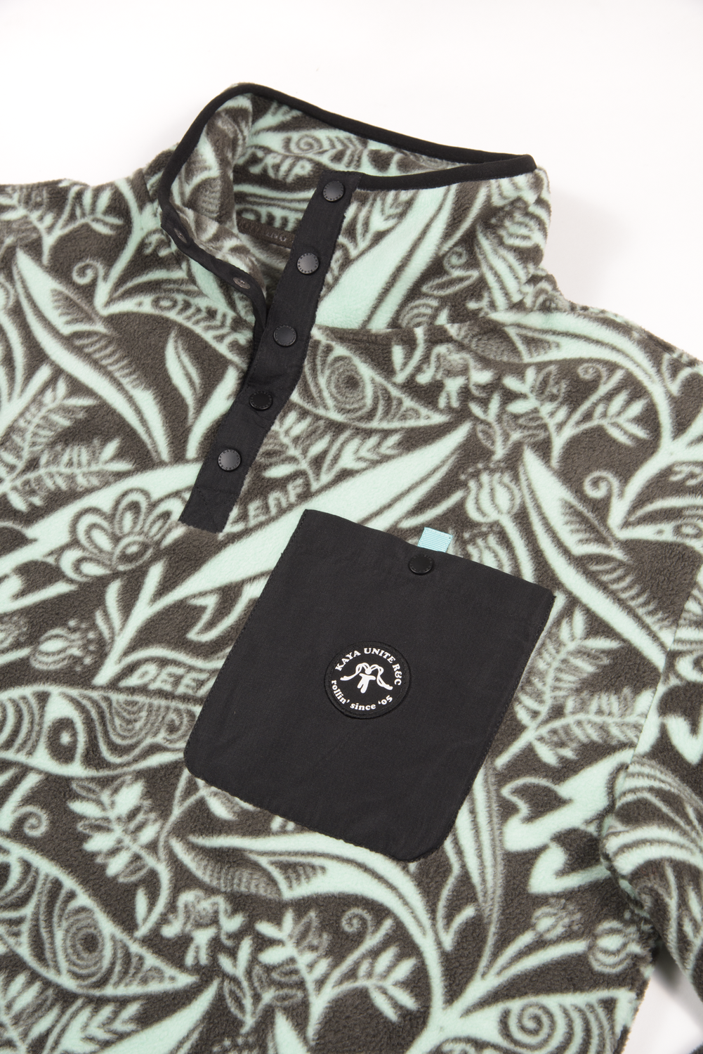 Polar Hombre Half Zip Leaf Pool Teal-6