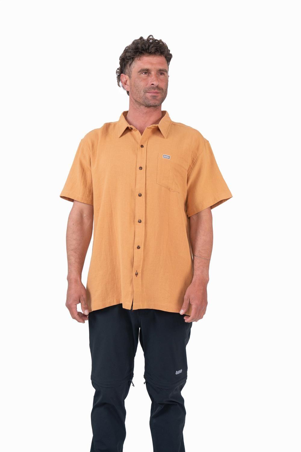 Camisa Lino Camel-0