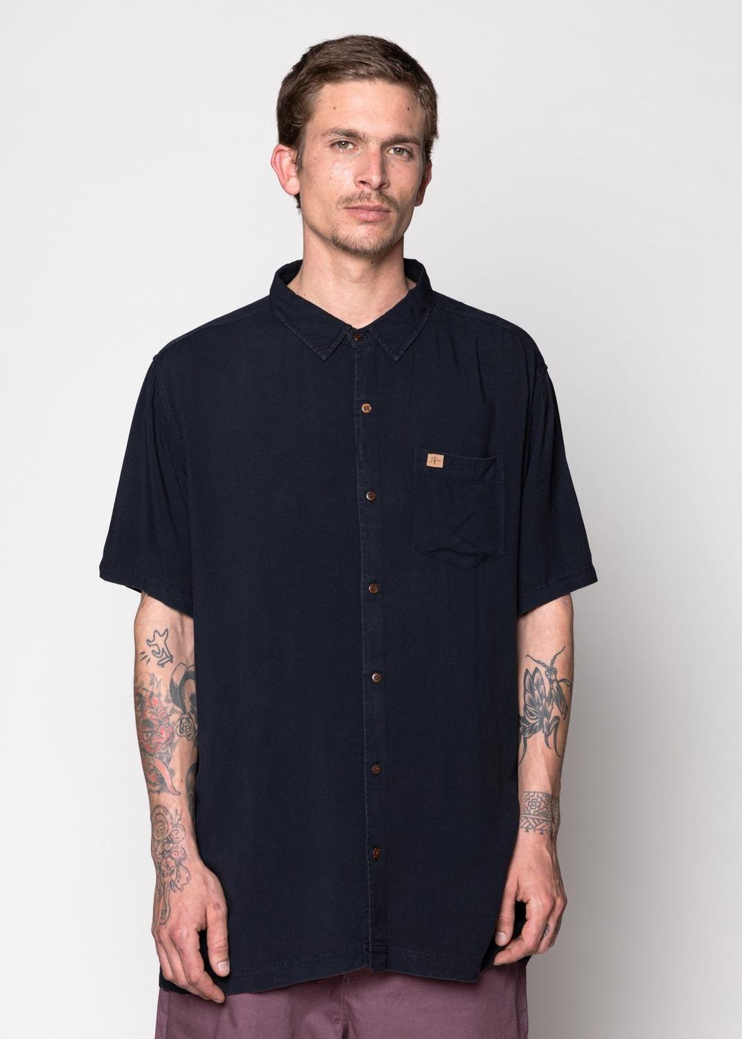 Camisa Viscose Solid Black-0
