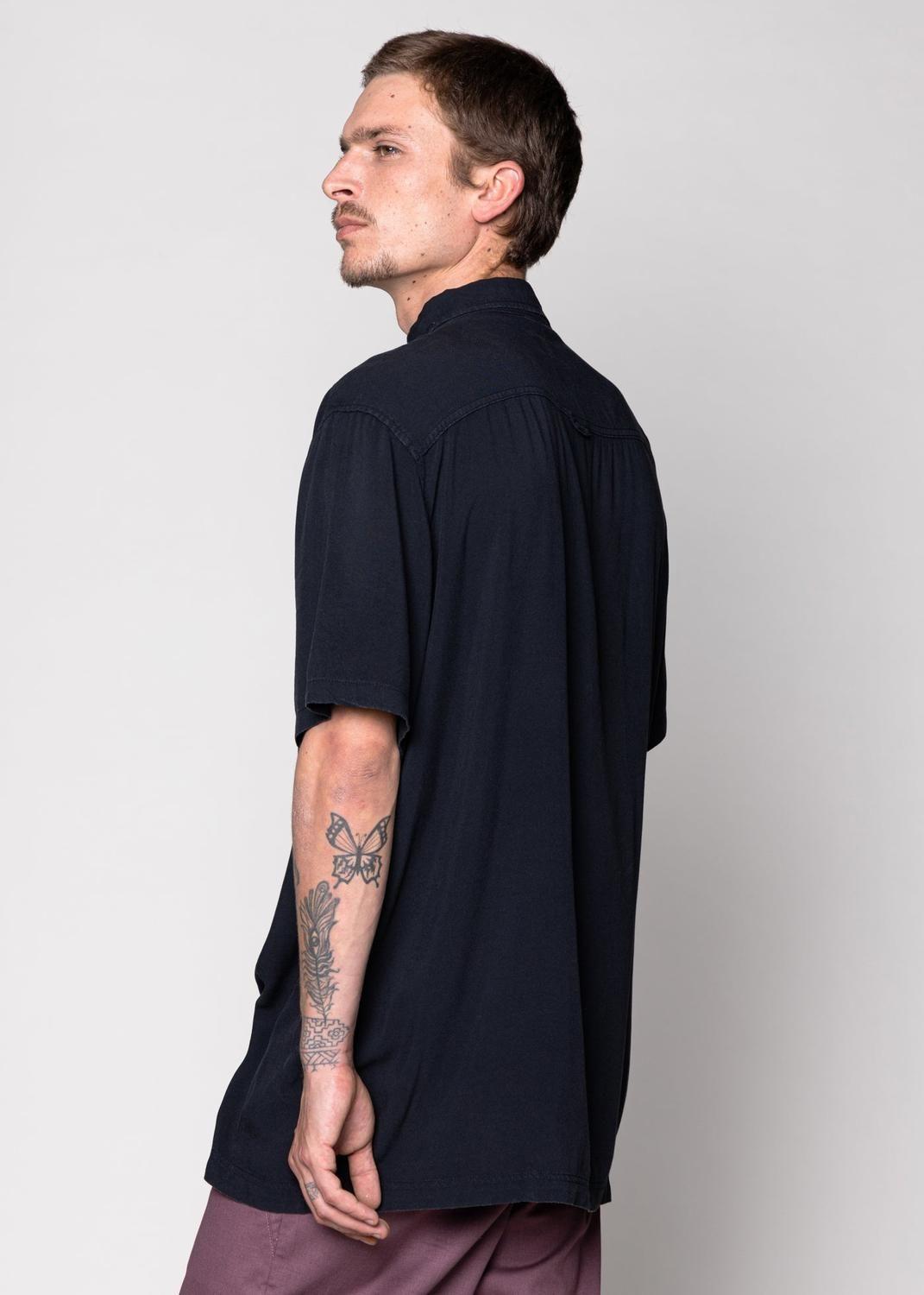 Camisa Viscose Solid Black-1