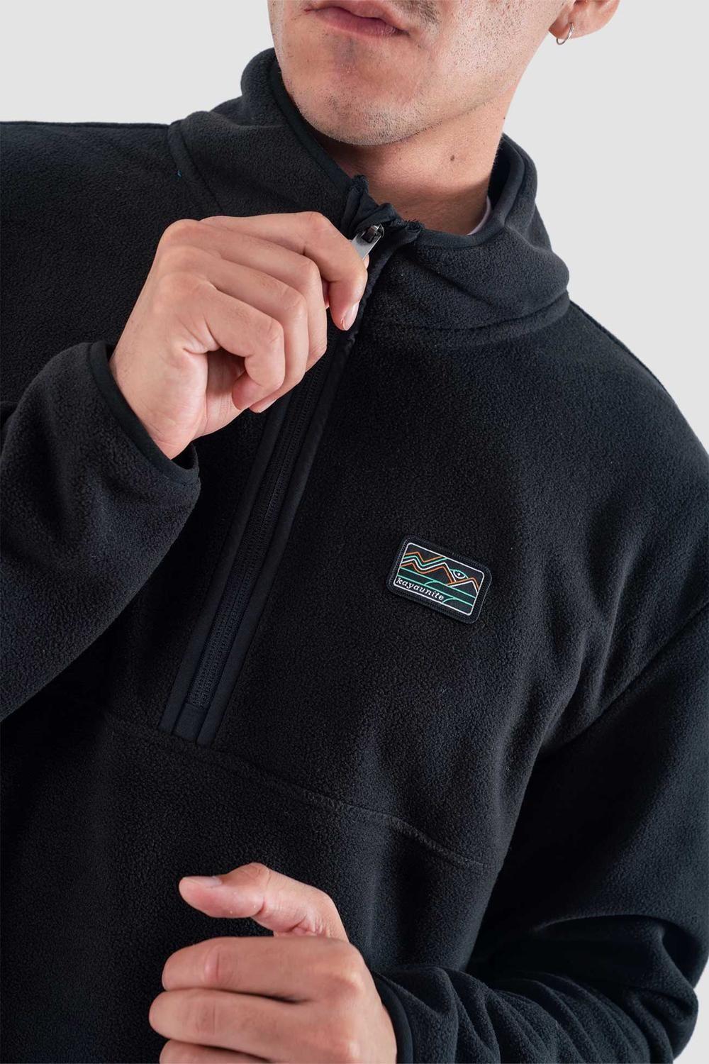 Polar Half Zip Hombre Negro-2