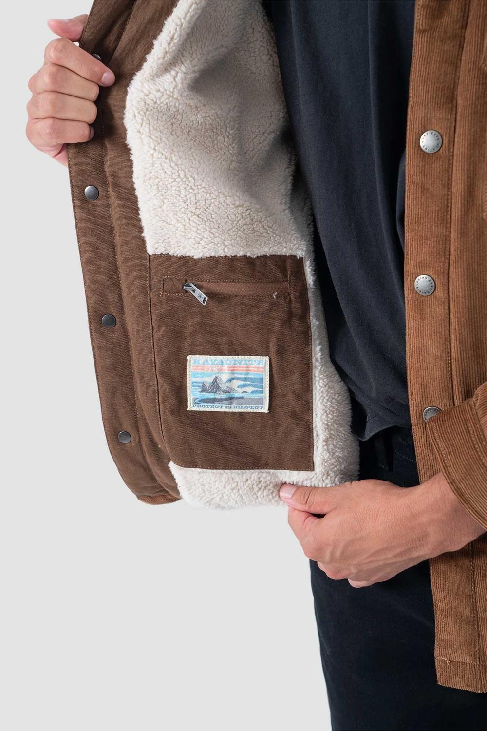 Chaqueta Hombre Lascar Cotelé Café-3