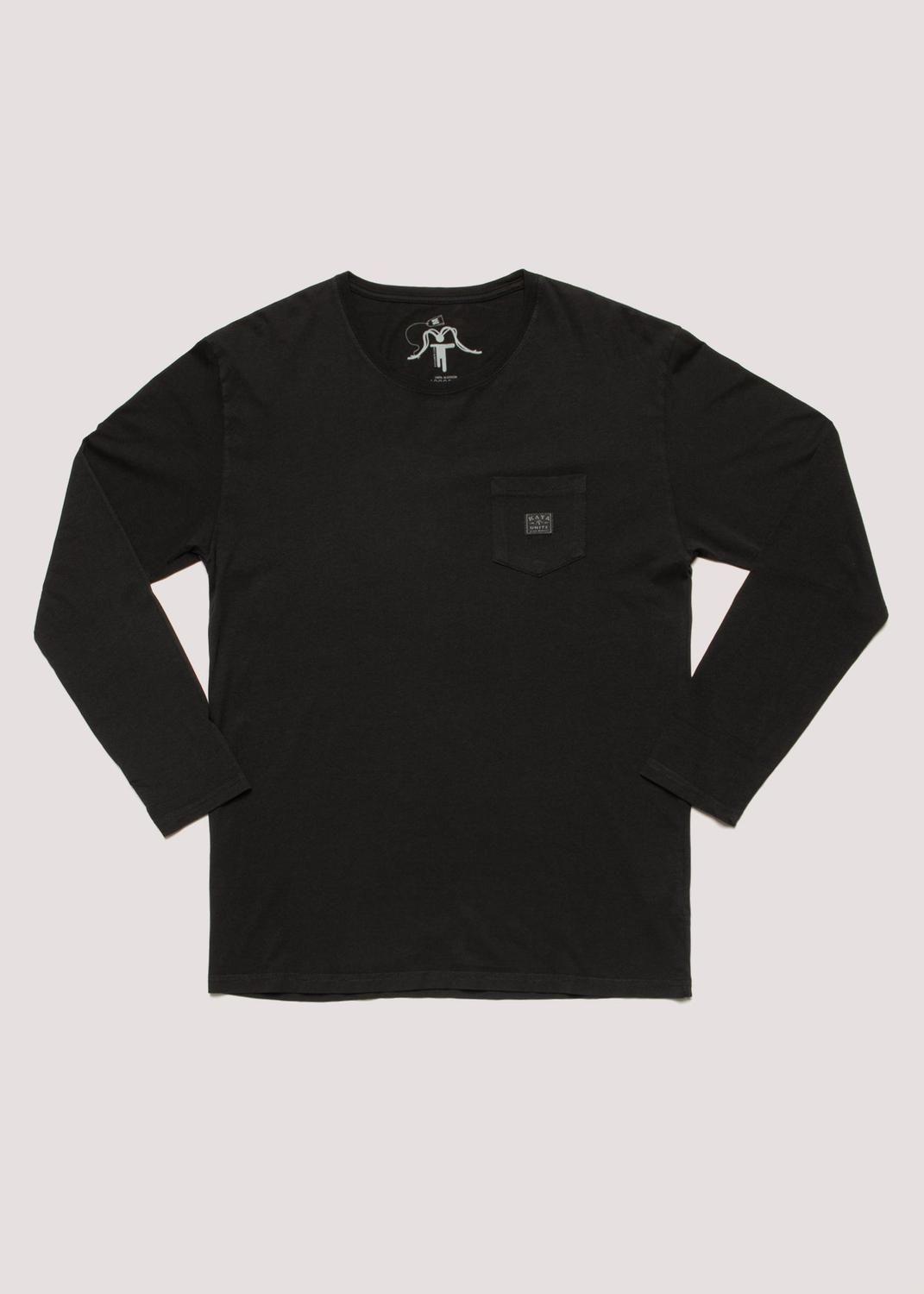 Polera Hombre Manga Larga Daily Negra-3