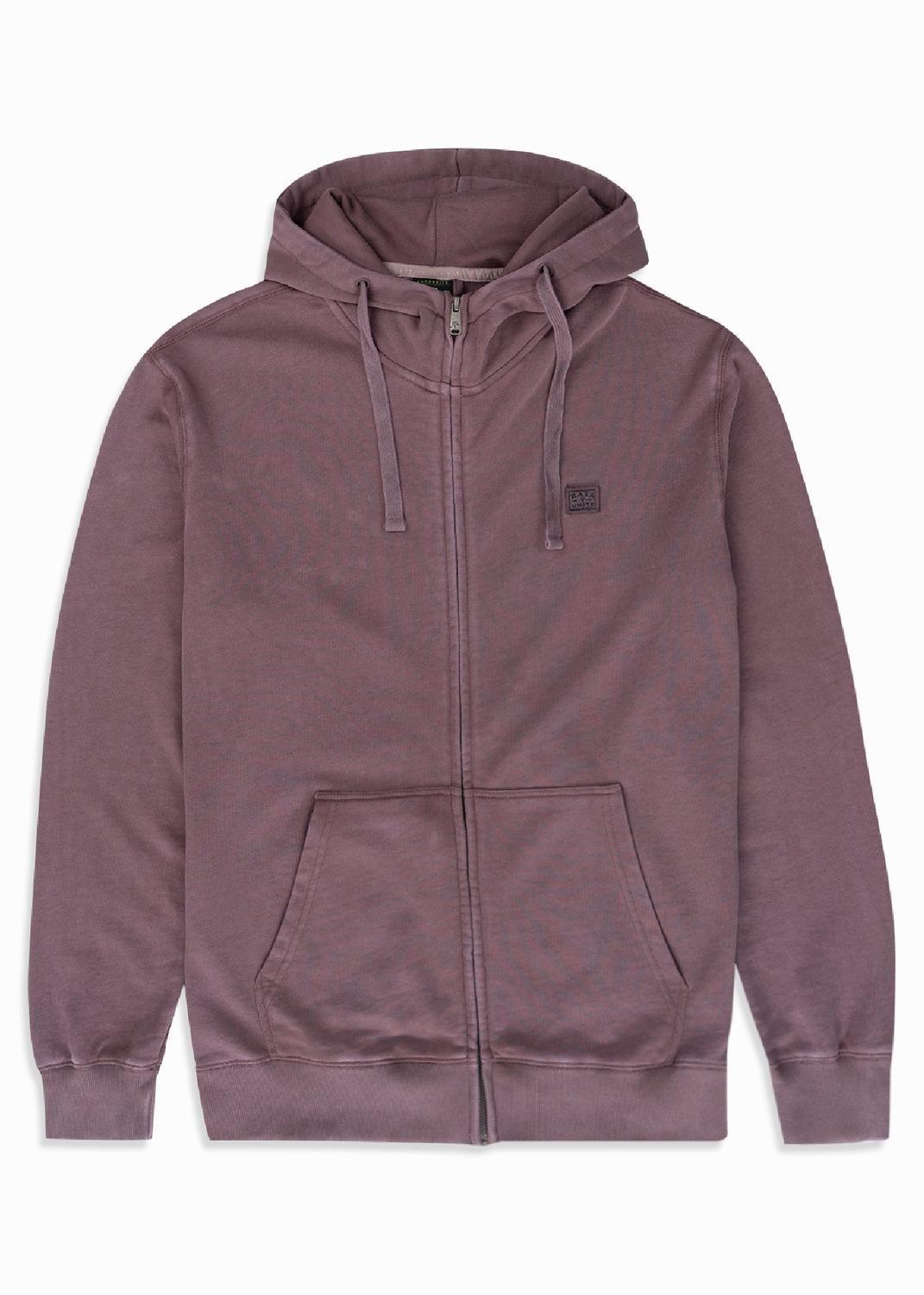 Polerón Hombre Full Zip Liviano Solid Plum-2