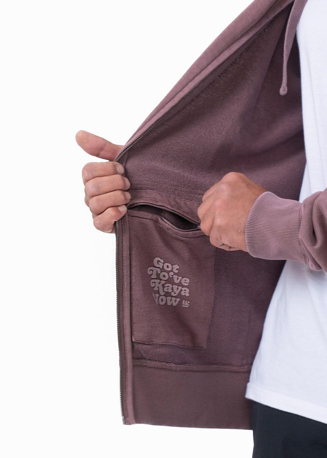 Polerón Hombre Full Zip Liviano Solid Plum-3