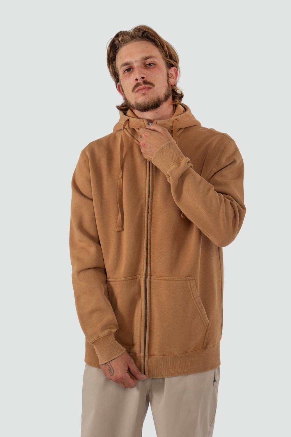 Polerón Hombre Full Zip Daily Tobacco-1