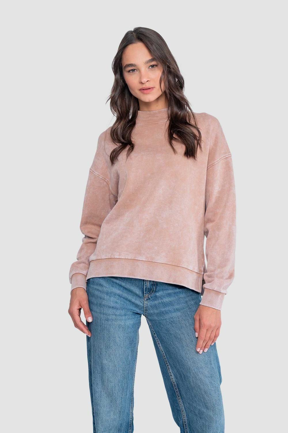 Polerón Mock Neck Mujer - Terracota-0