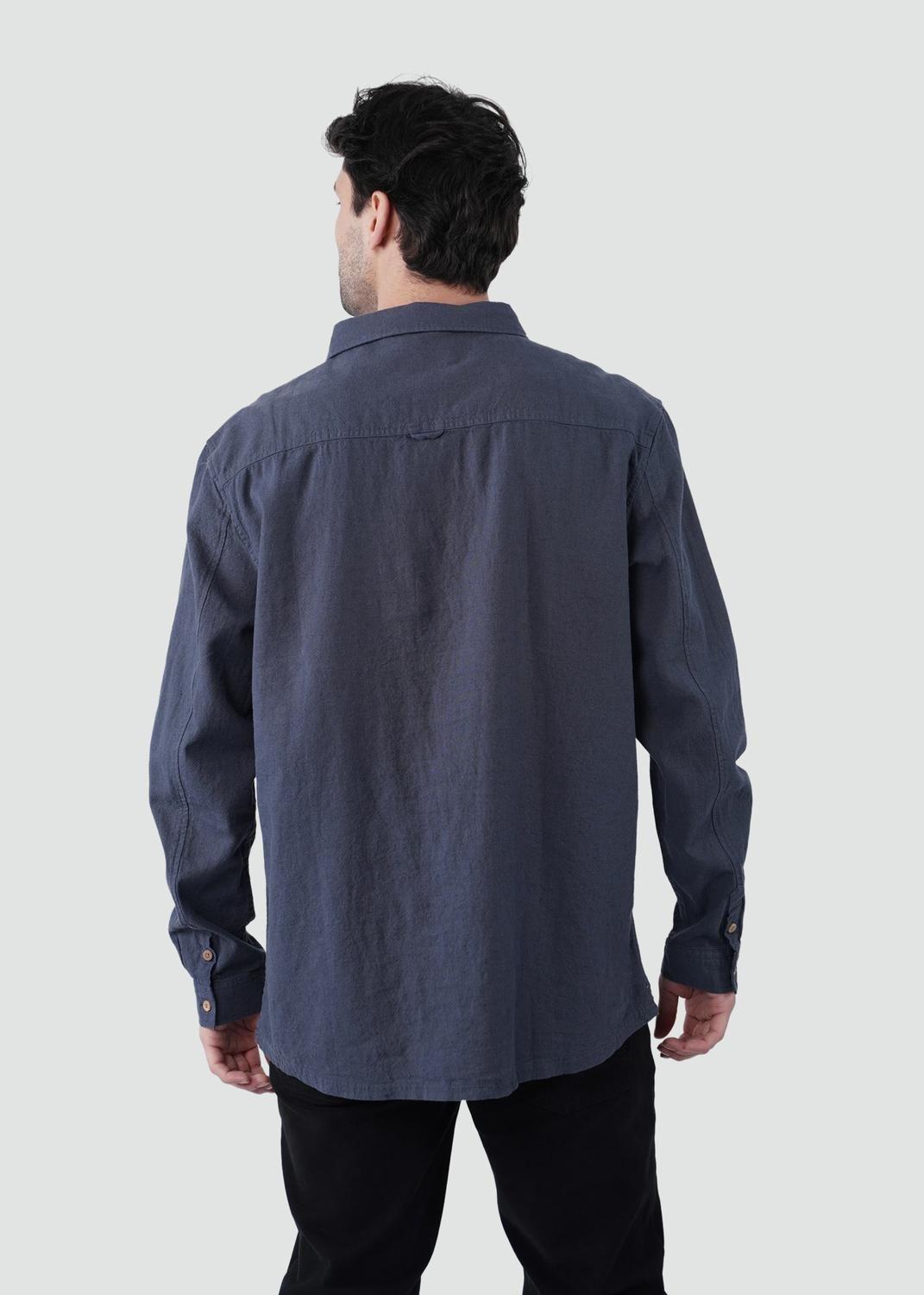 Camisa Hombre Lino Manga Larga-1