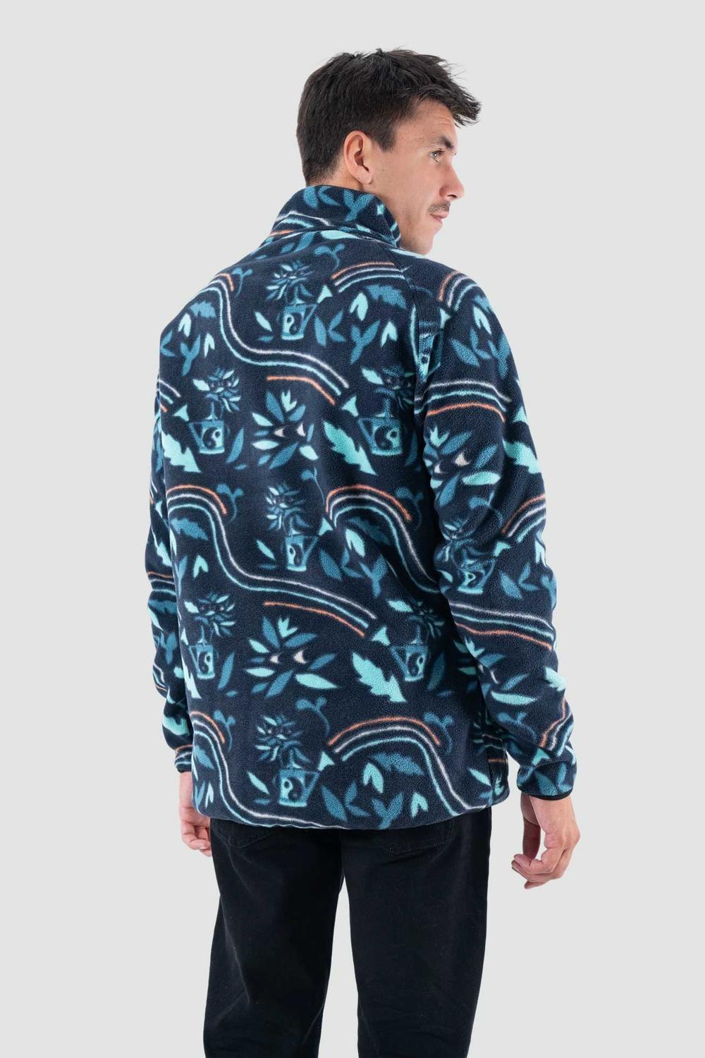 Polar Hombre Half Zip Patch Moke Petrol-1