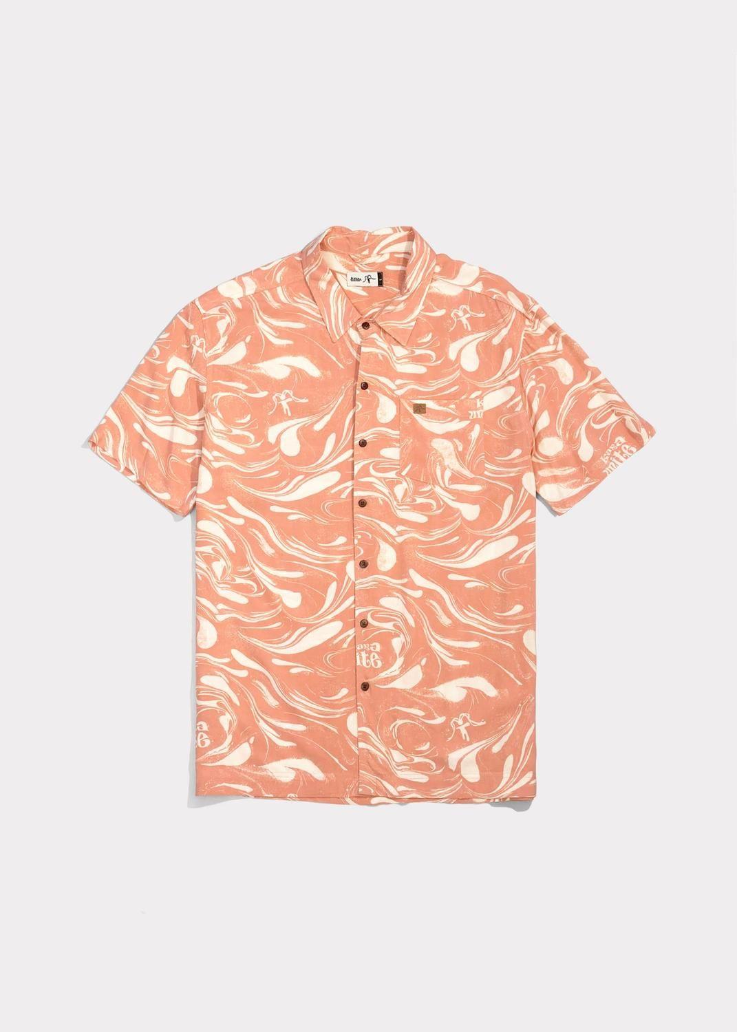 Guayabera Print Drip Peach-2