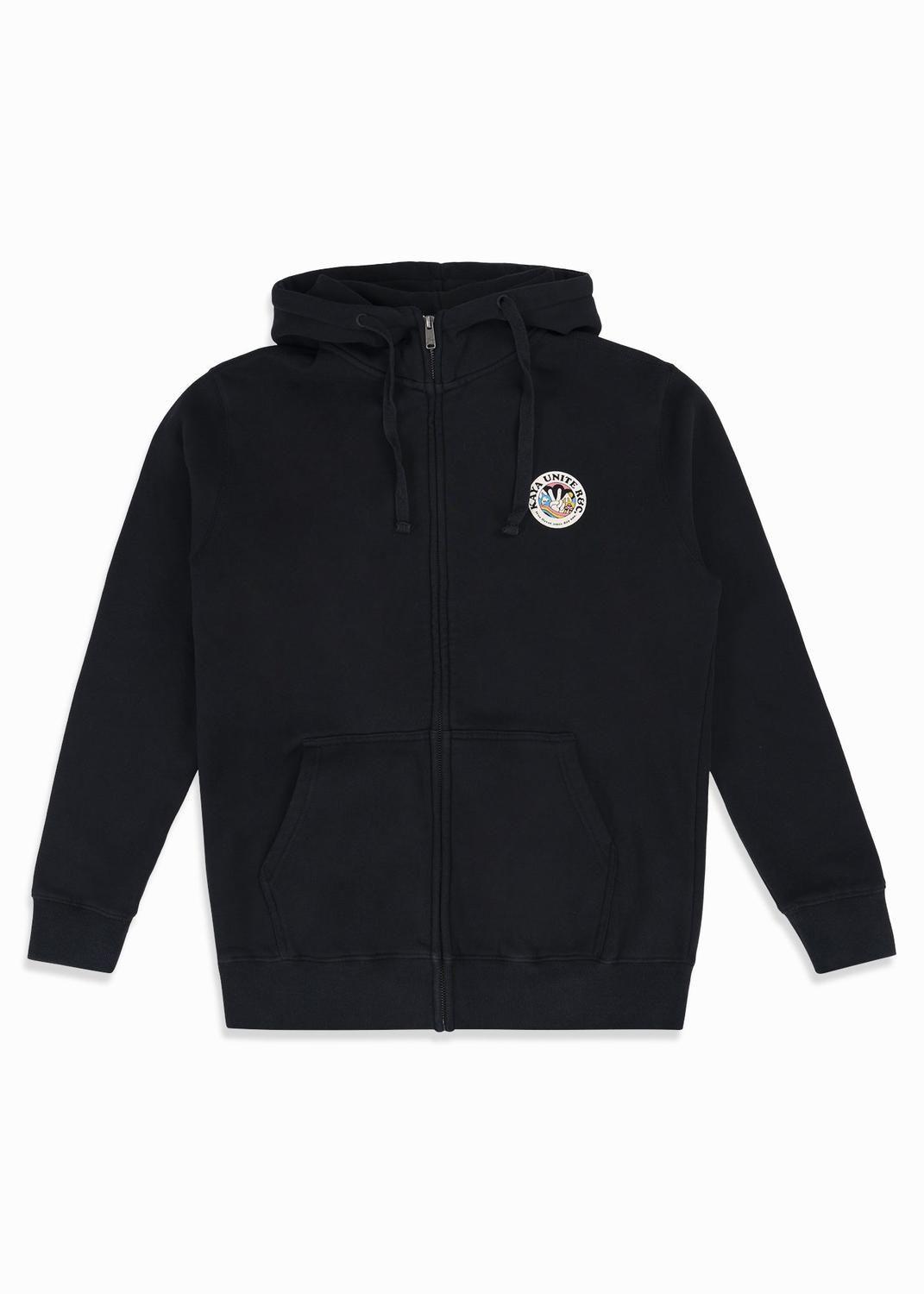 Polerón Hombre Full Zip Planet Negro-2